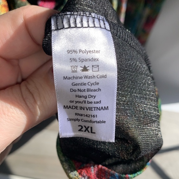 Watercolor Floral 2XL LuLaRoe Amelia Dress - Picture 7 of 7